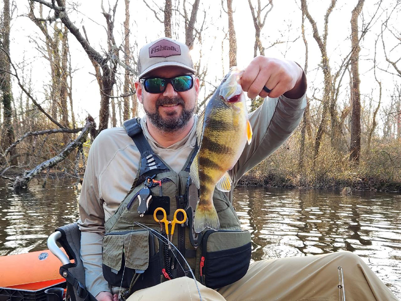 kayak fishing for yellow perch