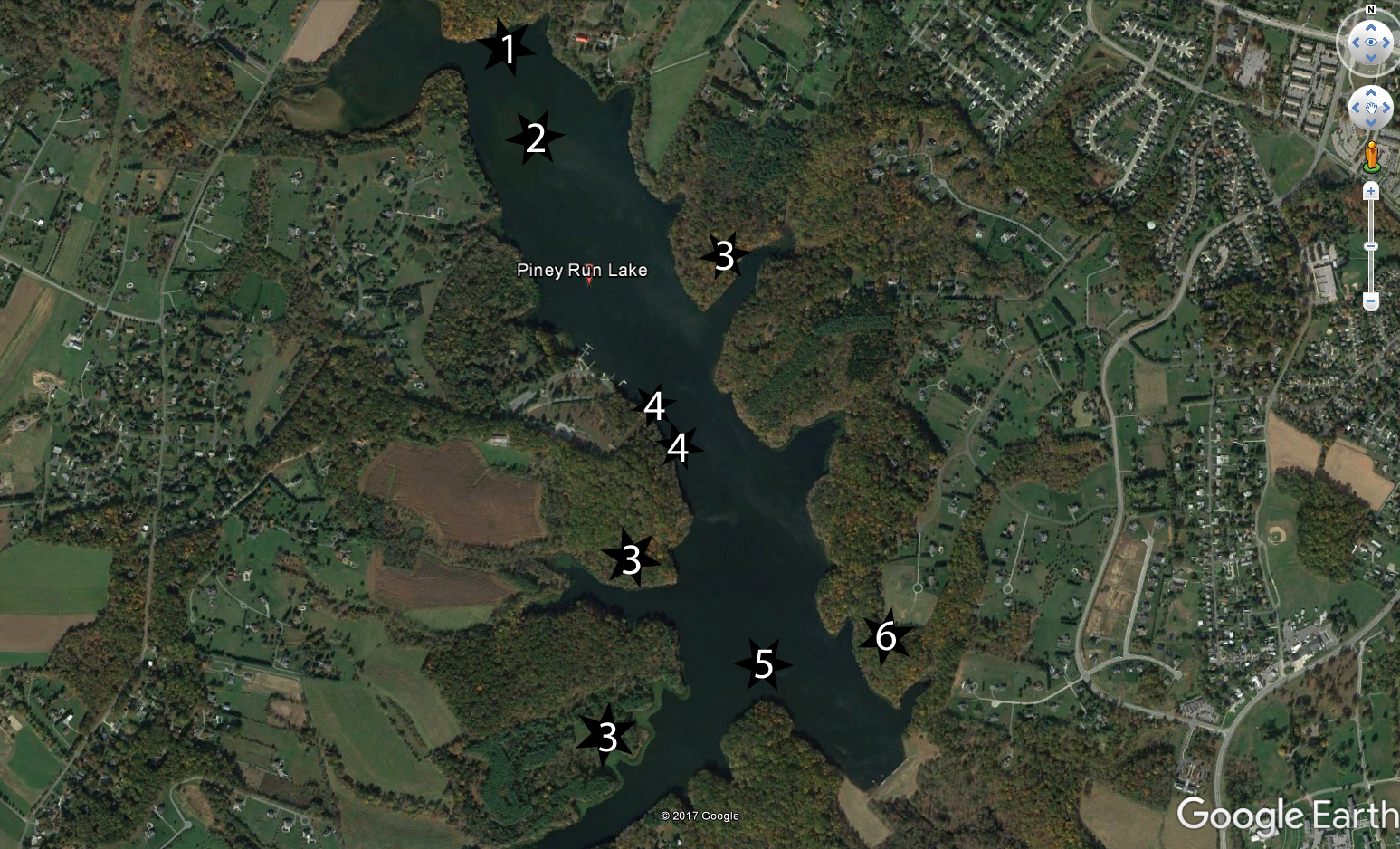 piney run reservoir map