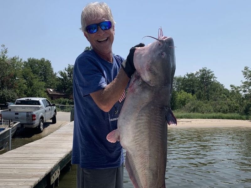 Blue catfish fishing