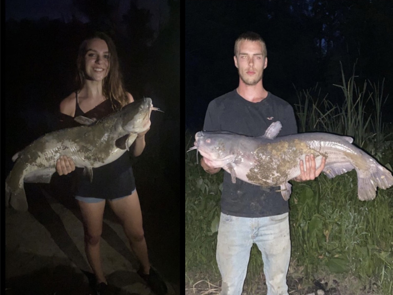 lower bay catfish anglers with fish