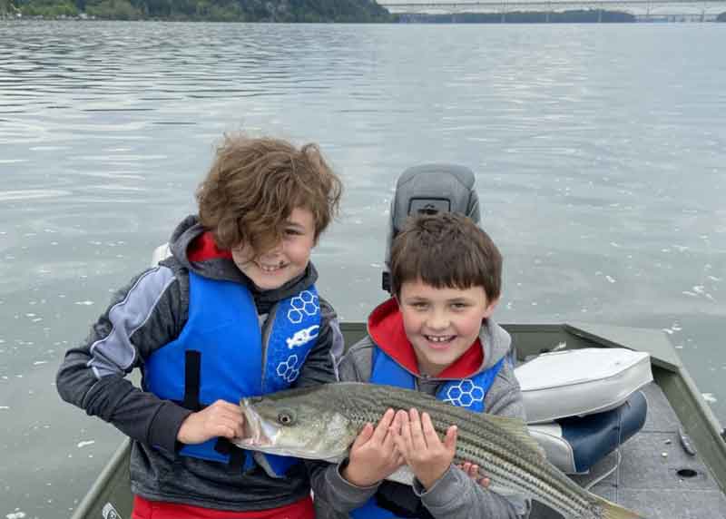 kids caught a striper