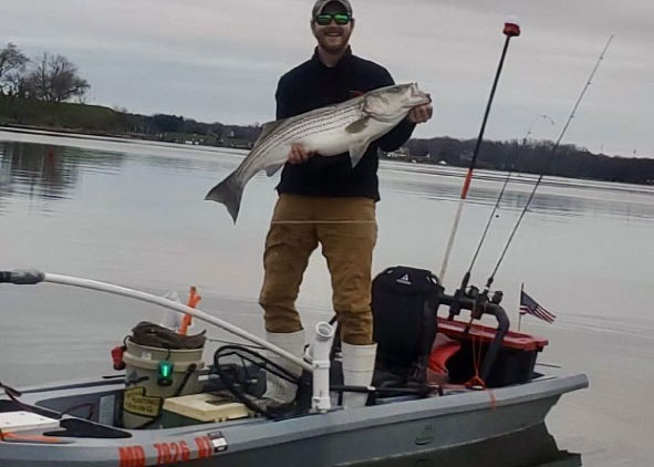 big rockfish on kayak