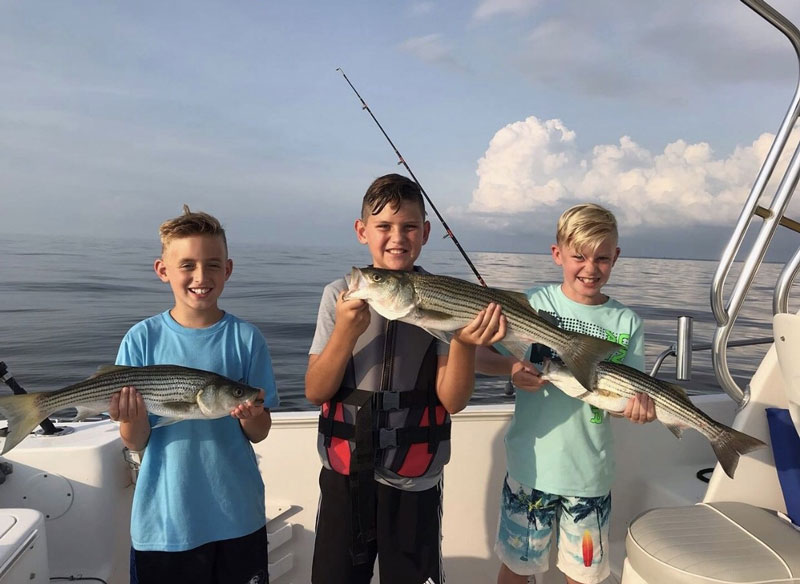 kids catching rockfish