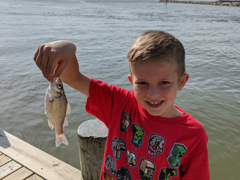 kid caught a perch