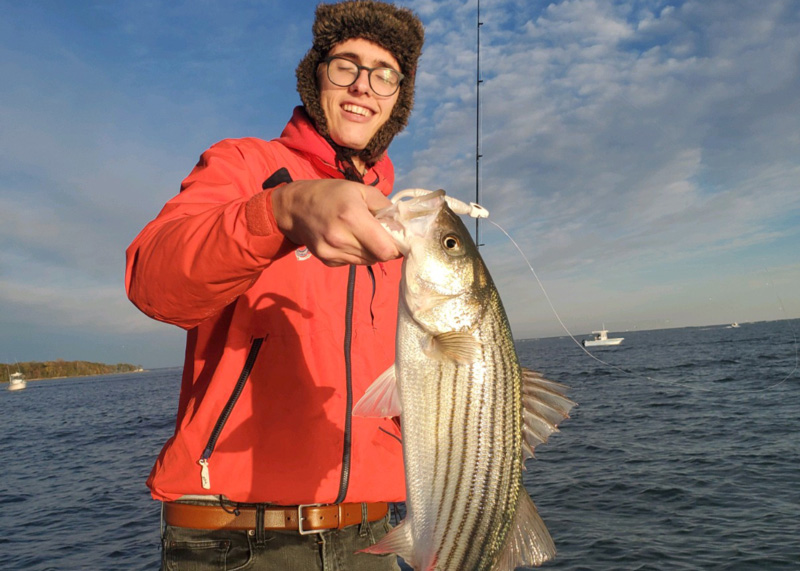 jigging for striped bass