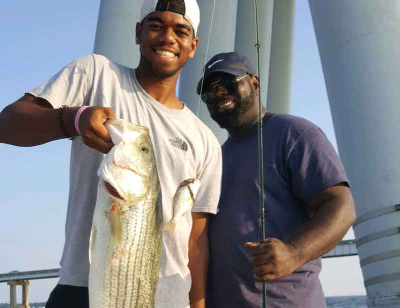 big striper at the chesapeake bay bridge