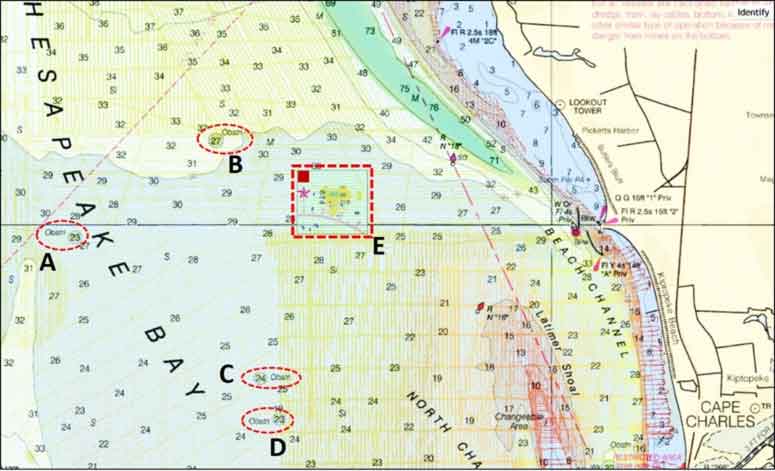 chesapeake bay reefs map