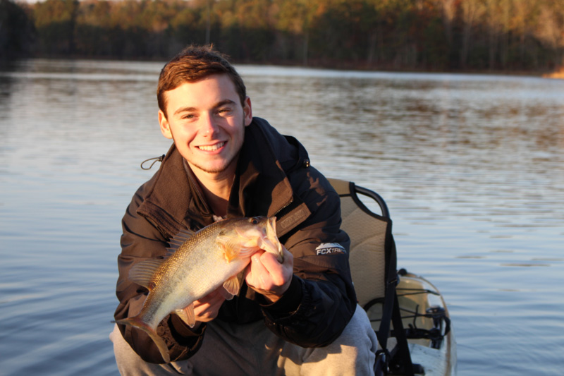 angler caught a bass during the spawn