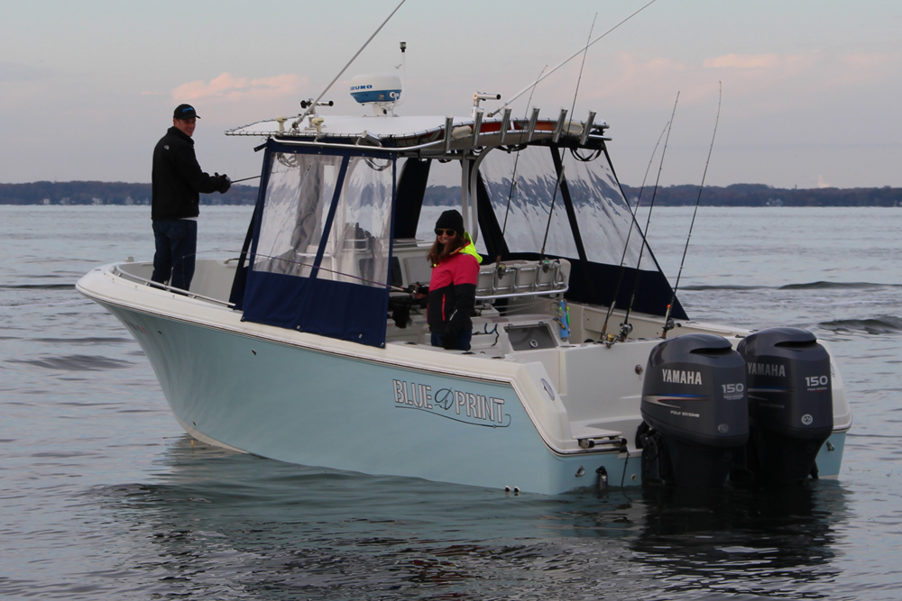 boat with canvass top