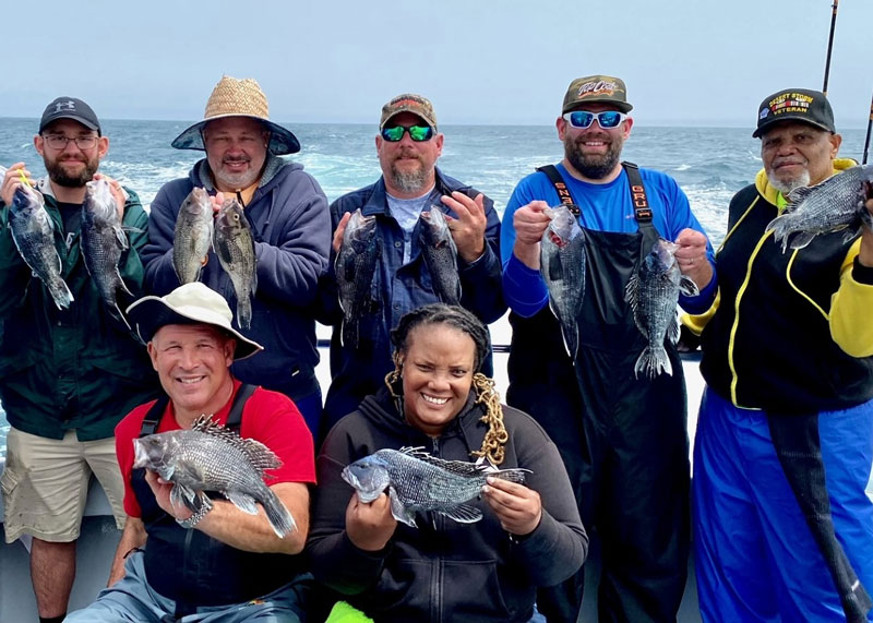 sea bass anglers on the mornign star