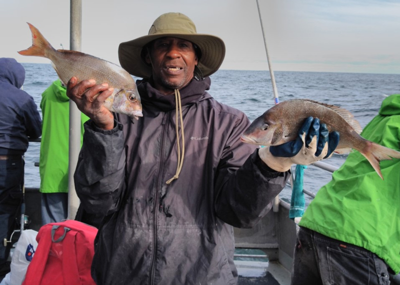 angler with porgies