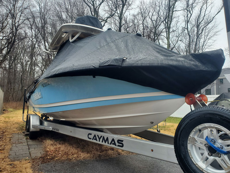 boat with winter cover