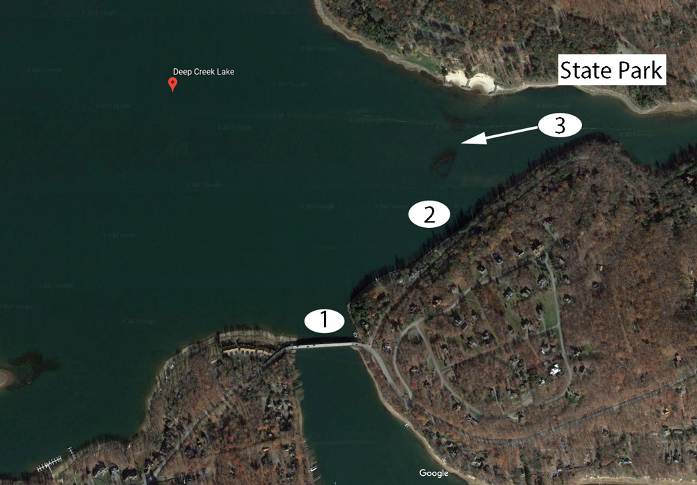 deep creek lake fishing map