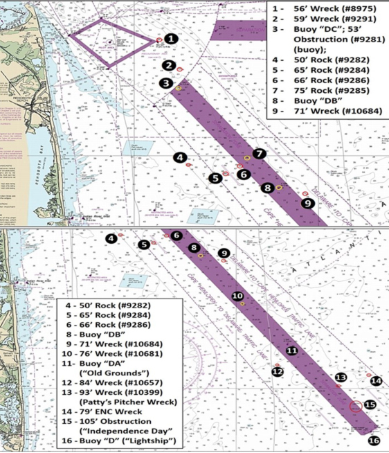 chart 1 for cape henlopen delaware fishing