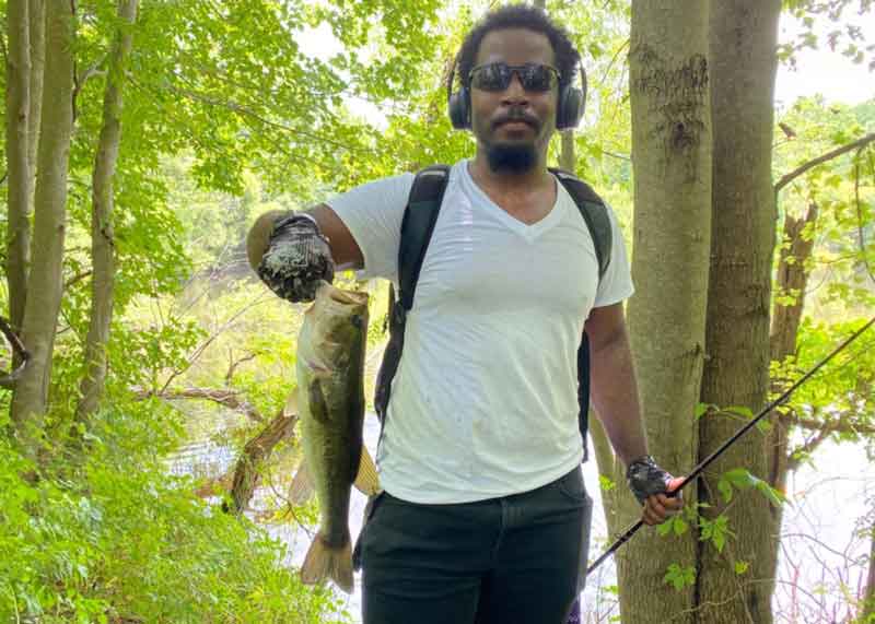 largemouth bass caught form shore