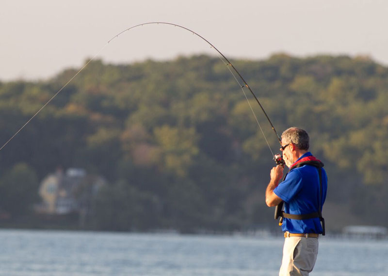 fishing with a fishing pole