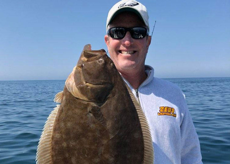 flounder caught on a boat