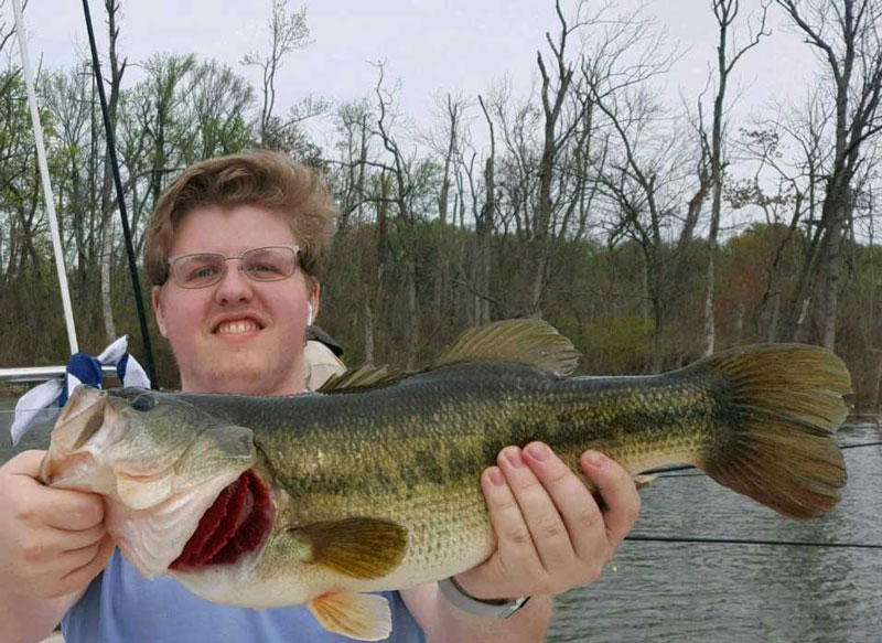 fishing for largemouth bass in a lake