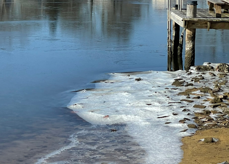 creek frozen over