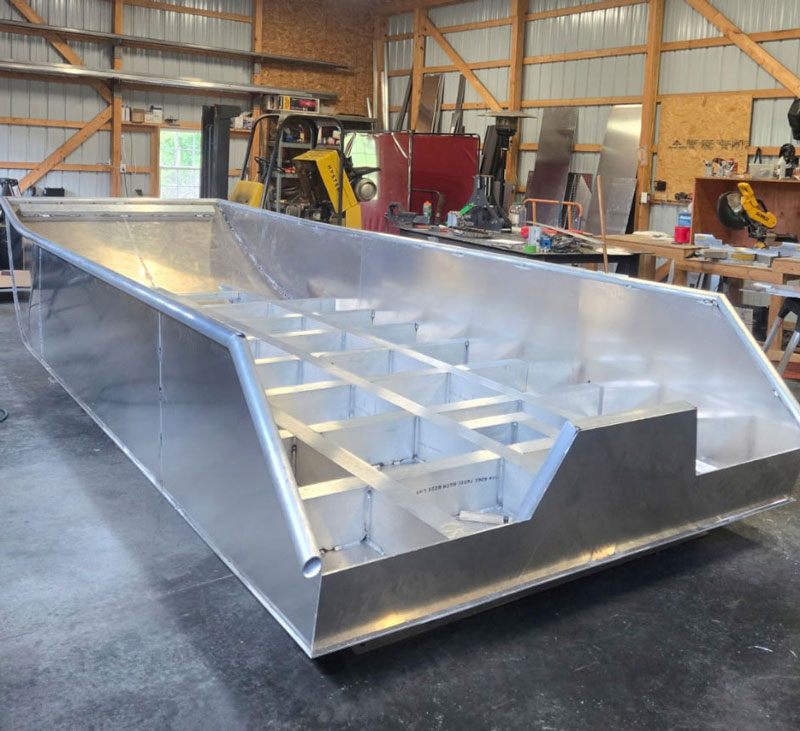 structure of a hull boss boat