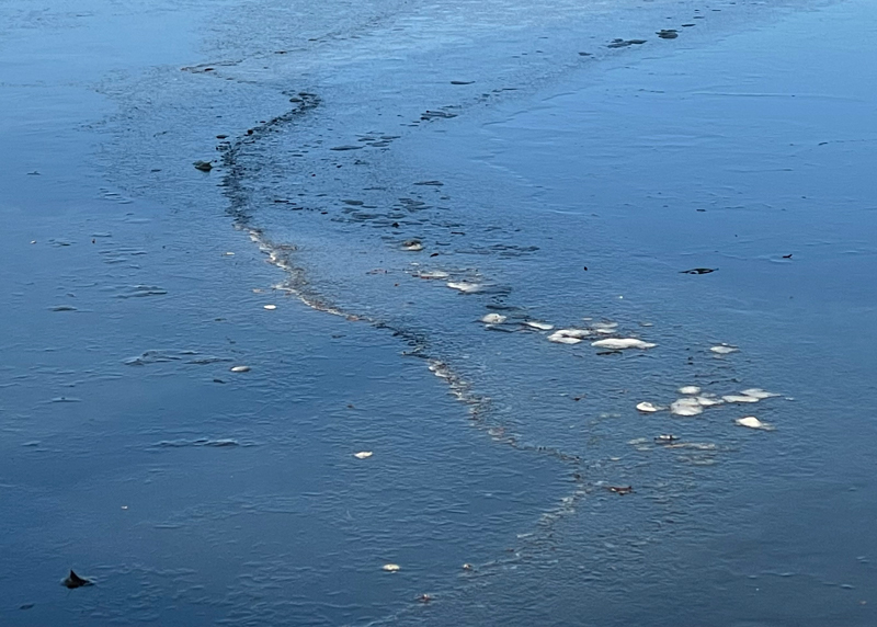 iced over pond