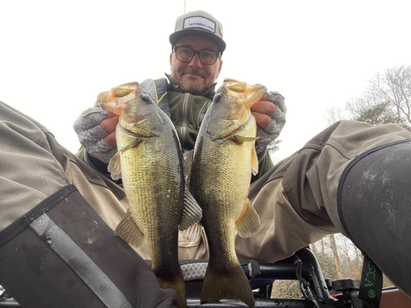 bass caught kayak fishing