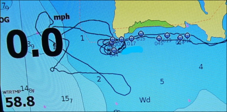 kayak fishing with a chartplotter