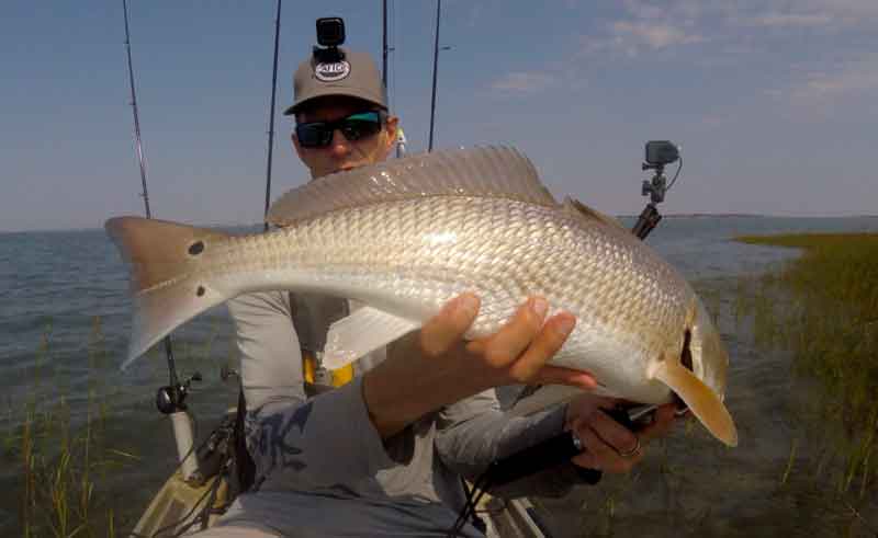 kayak fishing for red drum