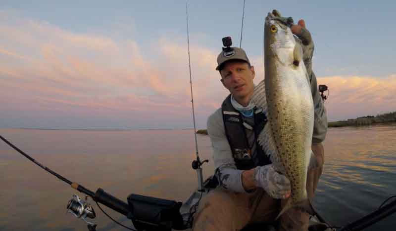 caught a speckled trout on the kayak