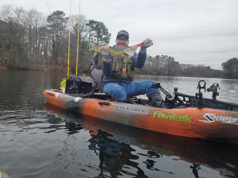 winter kayak fishing