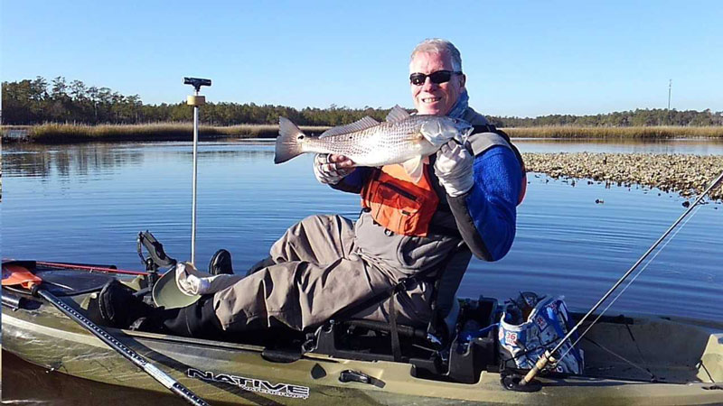 fishing on a kayak