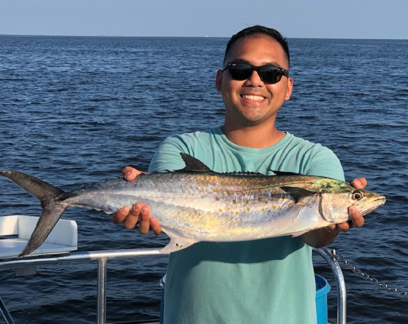 spanish mackerel trolling caught in bay
