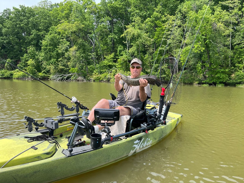 snakehead in a kayak