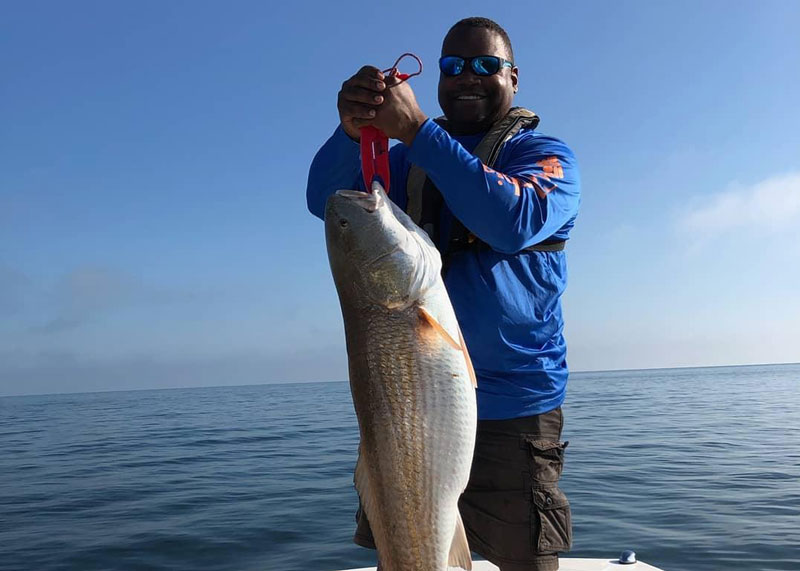 huge red drum caught fishing