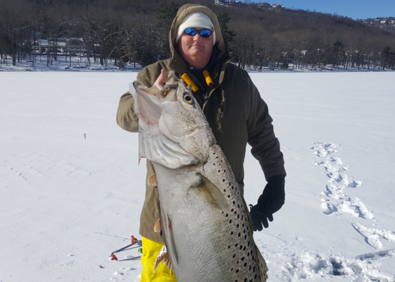 fake ice fishing picture