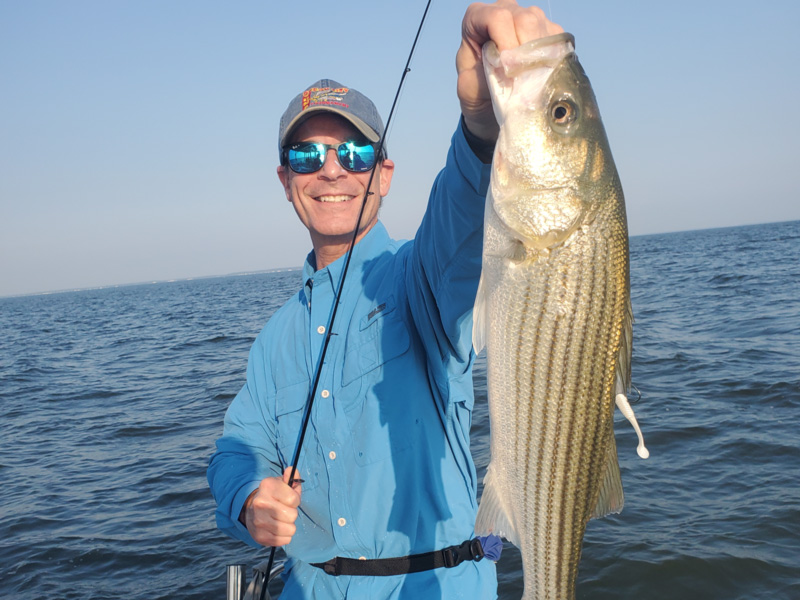 billy with a rockfish from the bay