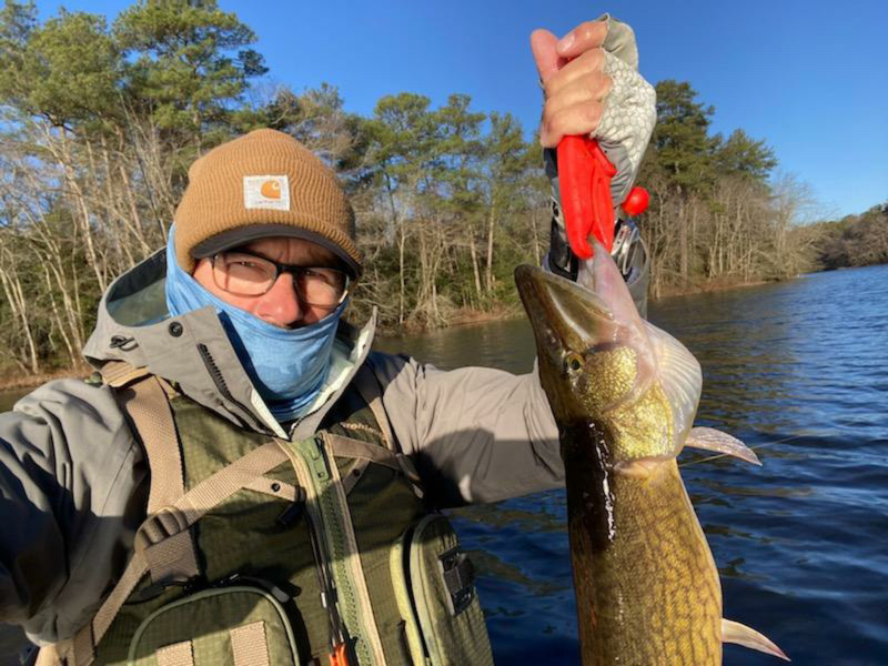 kayak fishing for pickerel on the bay