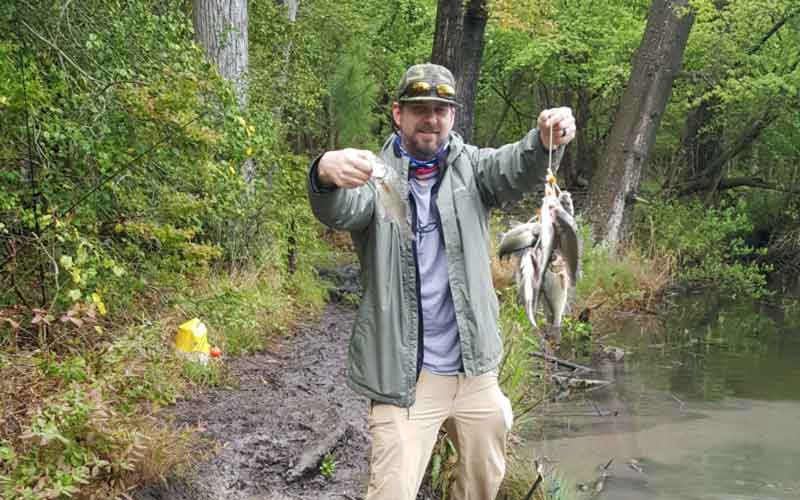 zach with a huge stringer of perch