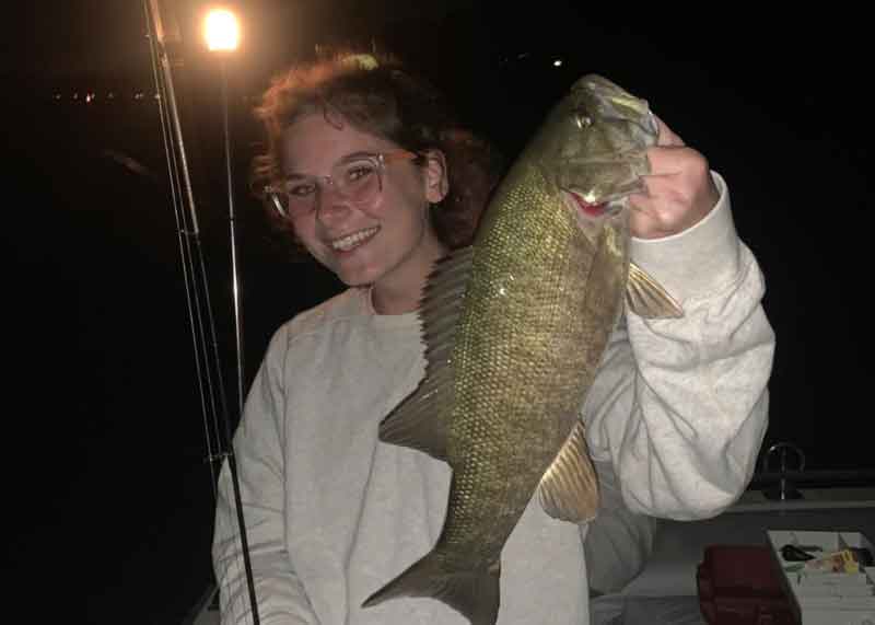 fishing tip for smallmouth bass at night