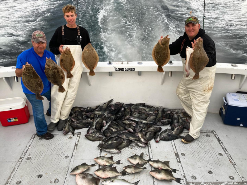 sea bass and tog and flounder on the big worm