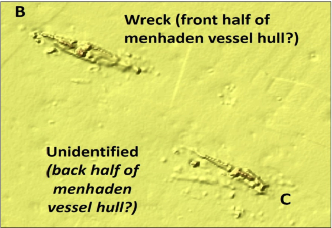 wreck in fishing reef