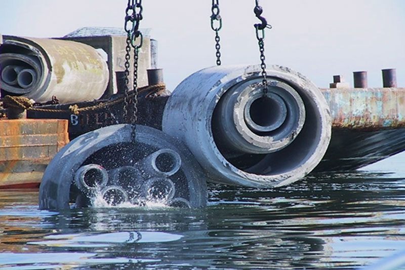 nested pipe for reef building