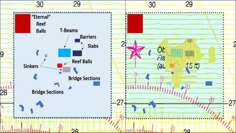 map of fishing reef