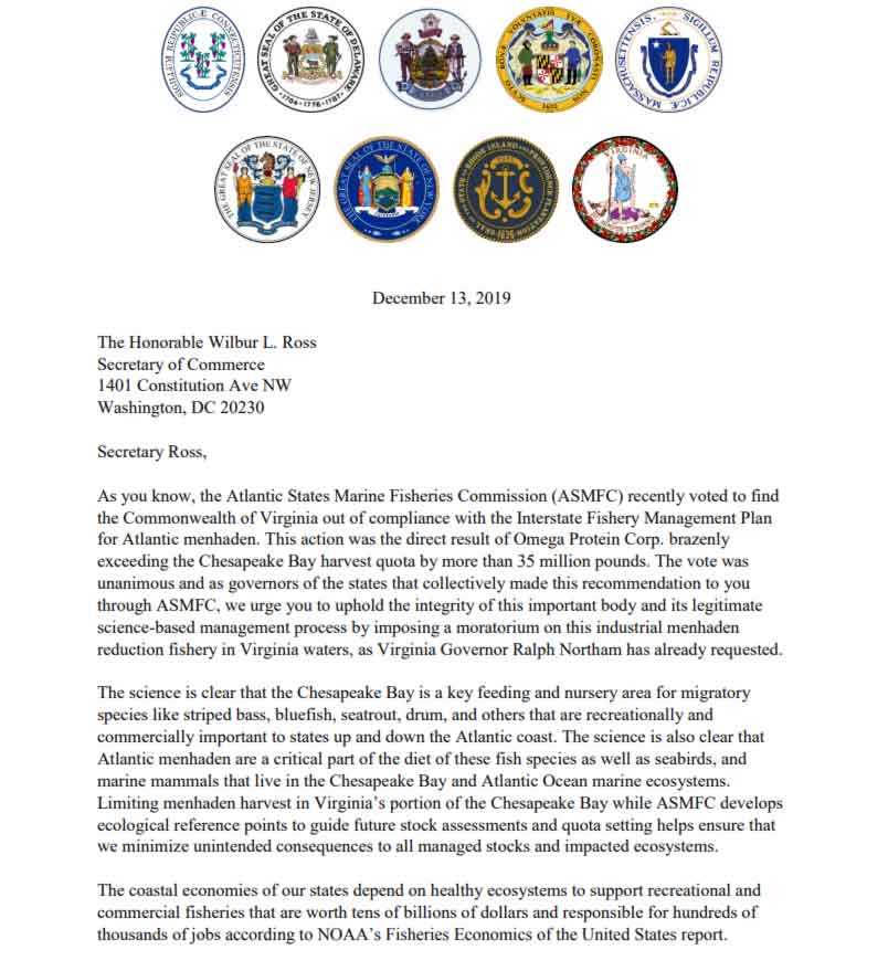 letter to wilbur ross regarding menhaden