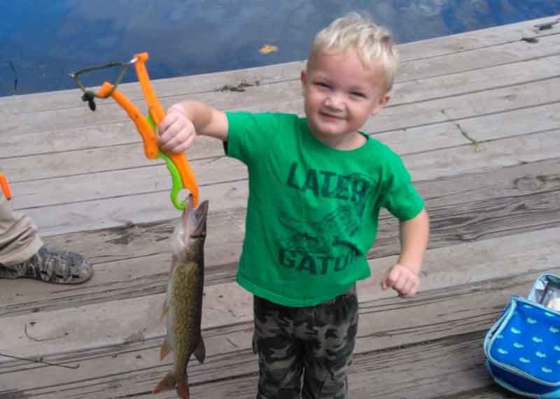 kid caught a pickerel