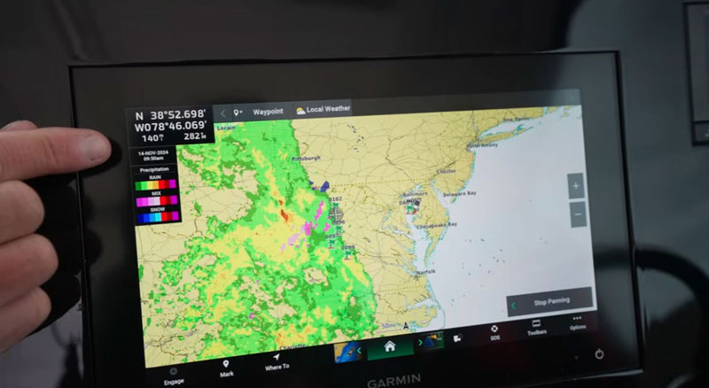 siriusxm marine weather showing storms