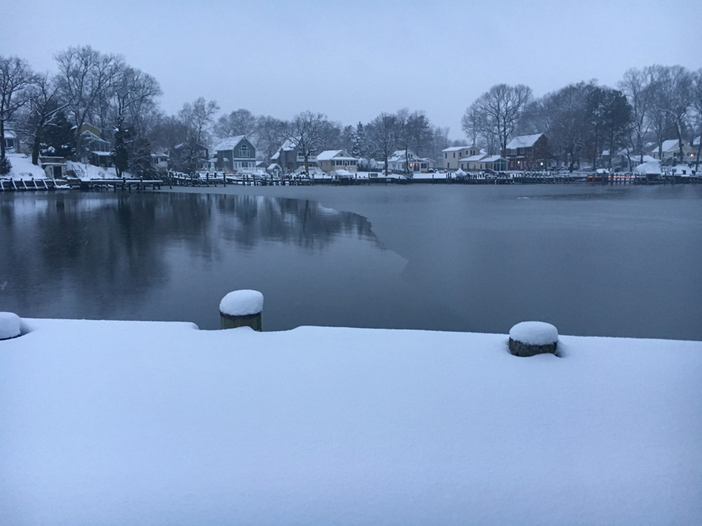 skim ice on magothy river