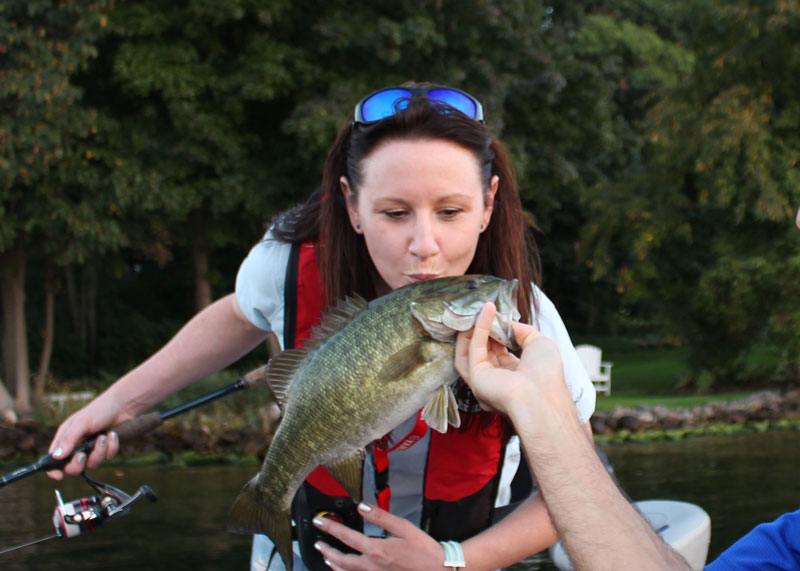 fishing for smallmouth bass in the river