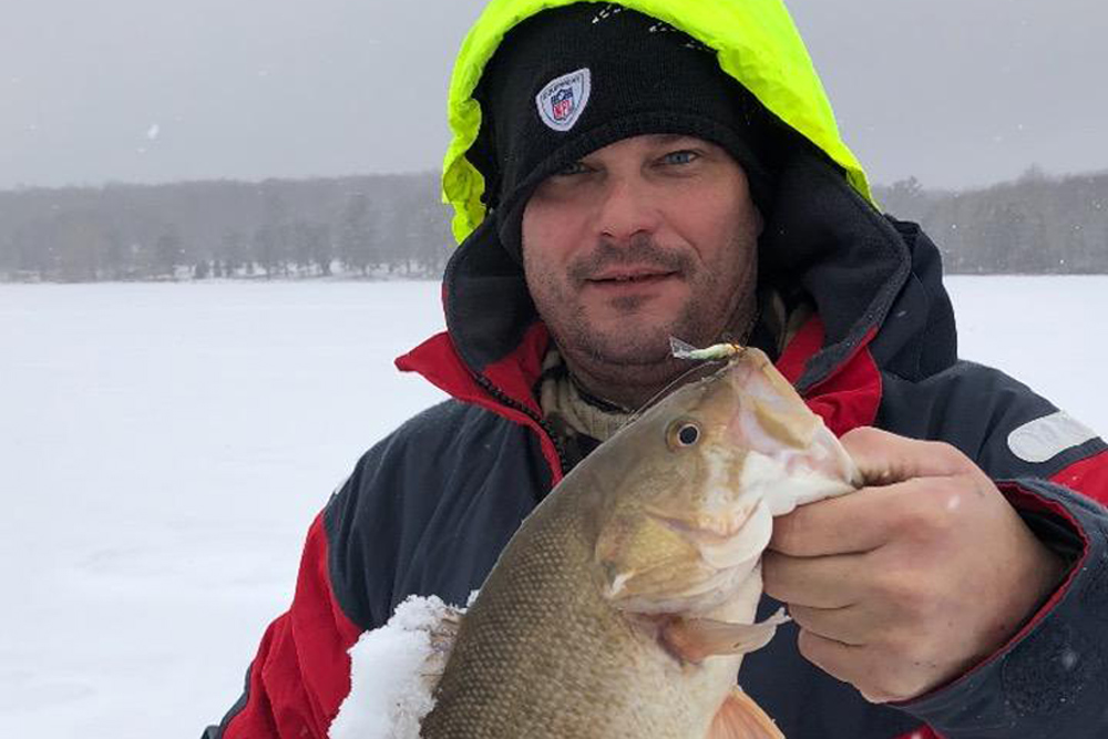 ice fishing for smallmouth