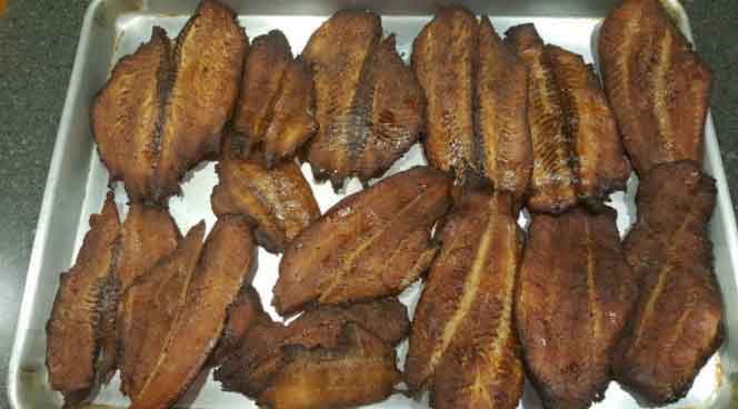 smoked blue catfish fillets